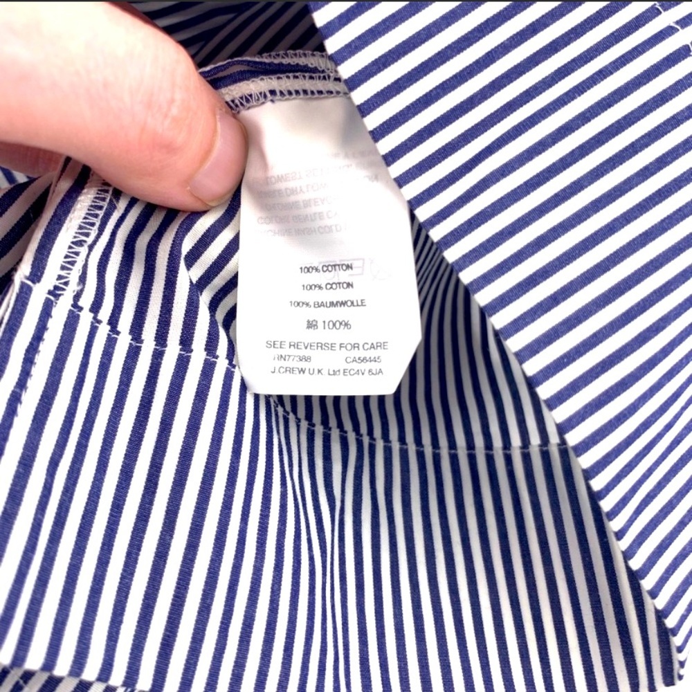J. Crew Ruffled One Shoulder Stripes Top size 12P - Picture 6 of 10
